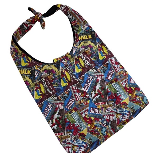 Marvel Comic Print Reusable Shopping Tote Bag Handmade Hulk Spiderman - Picture 2 of 8